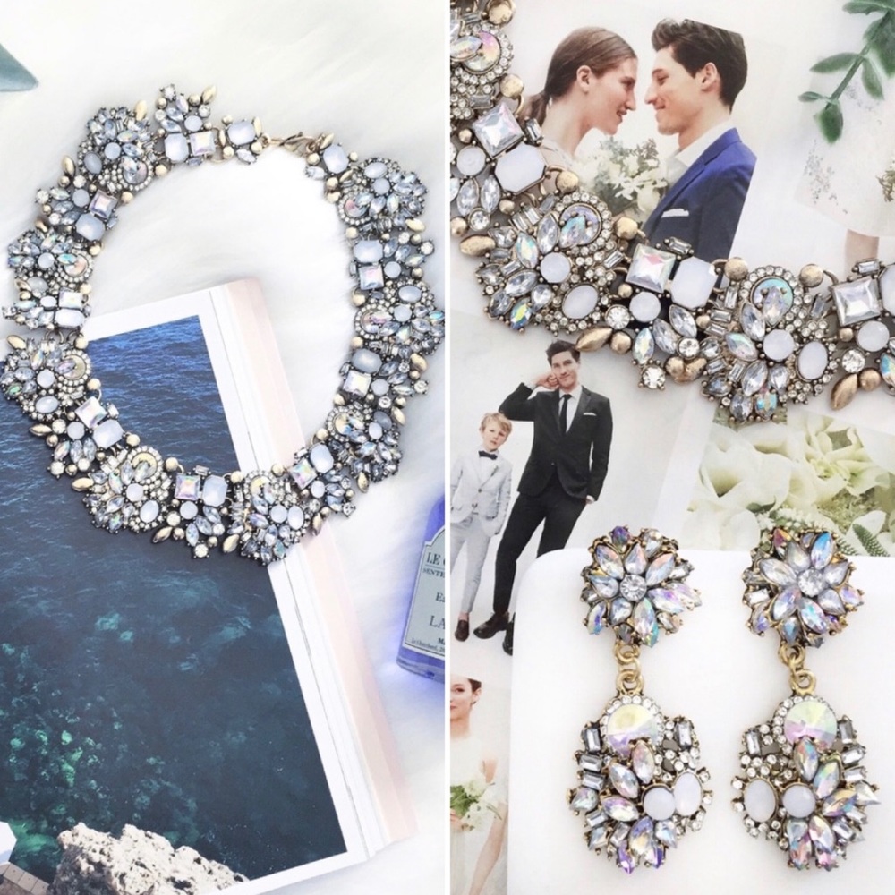 "Antoinette" Necklace || Clear Crystal Statement - Picture 8 of 11
